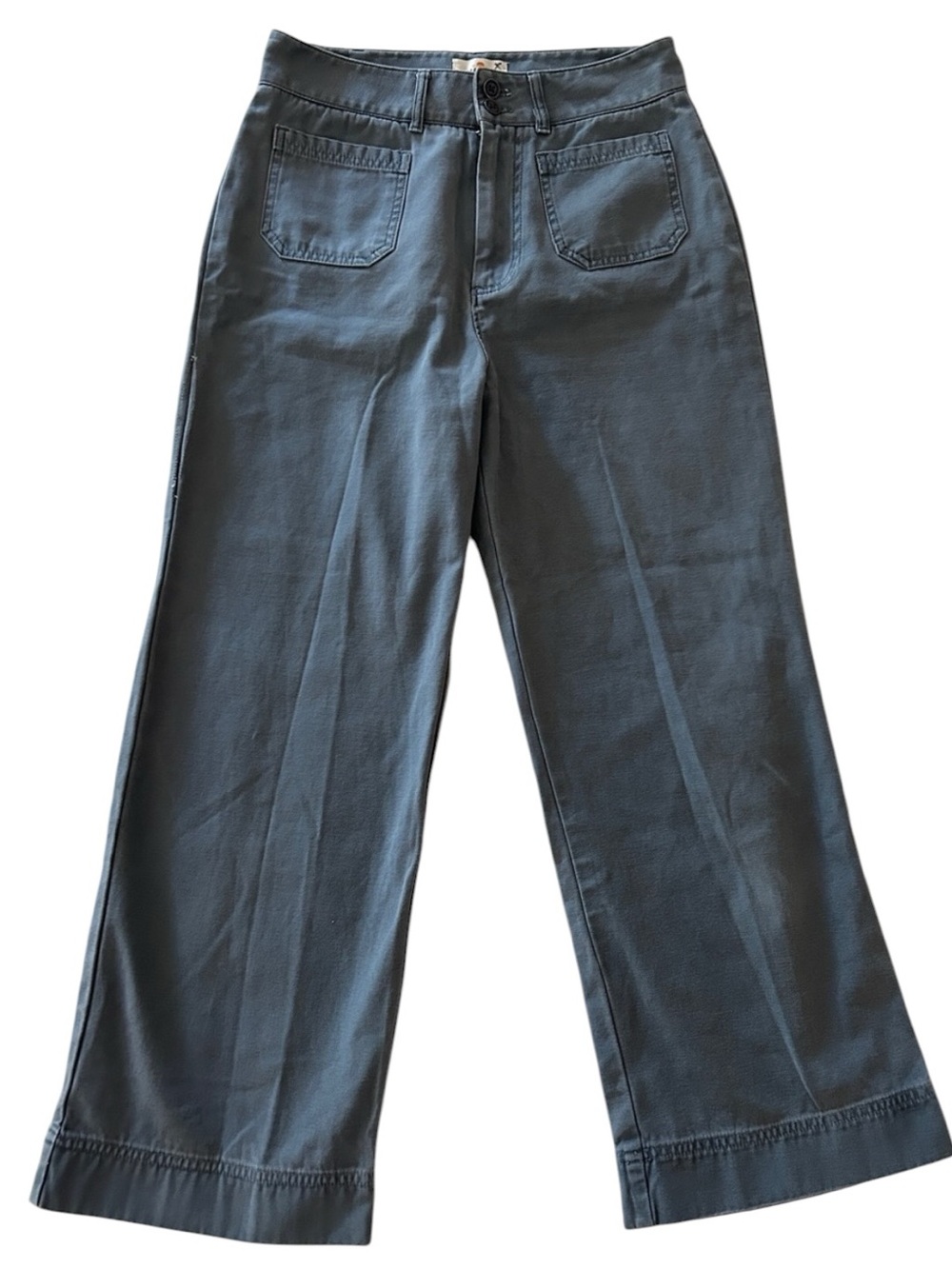 Marine Layer love me tender Wide-Leg cropped pants  in Slate Blue size 4